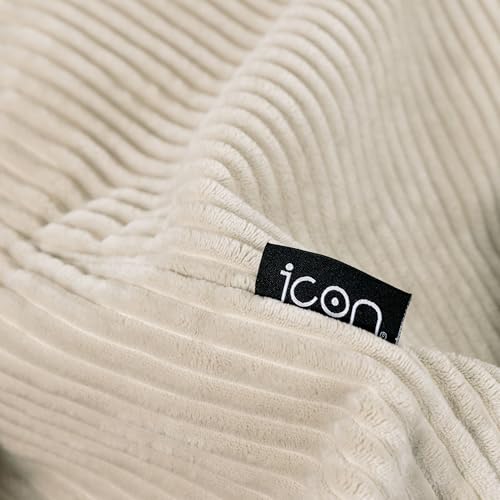 Icon Kingston Sitzsack Cord, Beige, Sitzsack Erwachsene mit Füllung, Bean Bag, Cord Sessel, Lounge Sessel, Lounge Stuhl, Schlafzimmer, Wohnzimmer, Wohnzimmer Möbel