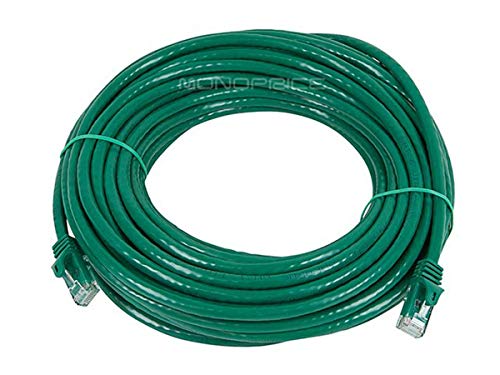 image for Monoprice Cat6 50ft Green Patch Cable UTP 24AWG 550MHz Pure Bare Coppe