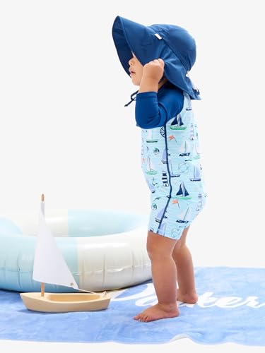 Image of RUGGEDBUTTS Baby /Toddler Boy Swimsuit, One Piece Zipper Rash Guard Sunsuit with UPF 50+ Sun Protection