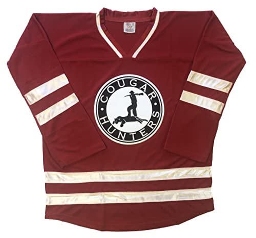 Red/White Cougar Hunters Jerseys - We are Ready to Customize with Your Name and Number (Red, Adult Goalie Cut)