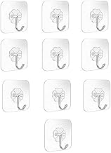 Reusable Wall Hooks with 10kg Weight Capacity, Constructed with Metal and Polyvinyl Chloride Adhesive for Seamless Attachment (Transparent, Pack of 5)