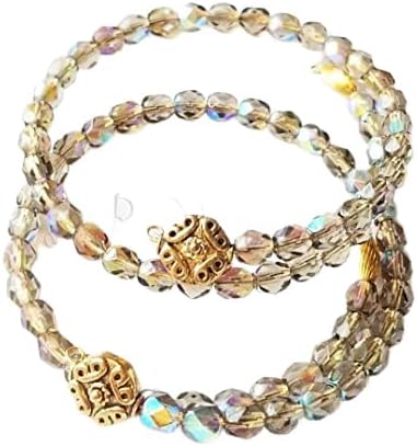 Beaded Wire Bangle, Memory Wire Bracelet, Stacking Bracelets, Minimalist, Handmade Beaded Jewelry