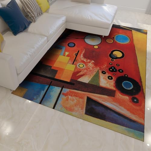 Tapis d art abstrait lavable géométrique rectangulaire 120x150cm - 3