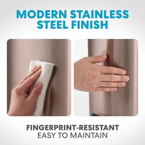 Image of SIMPLI-Magic 6L /1.6G Stainless Steel Bathroom Trash Can with Hands-Free Foot Pedal, Quiet Soft-Close Lid, Compact Space-Saving Size