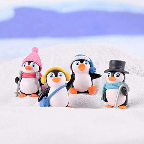 STOBOK 12 Pcs Penguin Figurines, Cute DIY Penguin Kits Miniature Ornament for Cake Landscape Garden Decoration