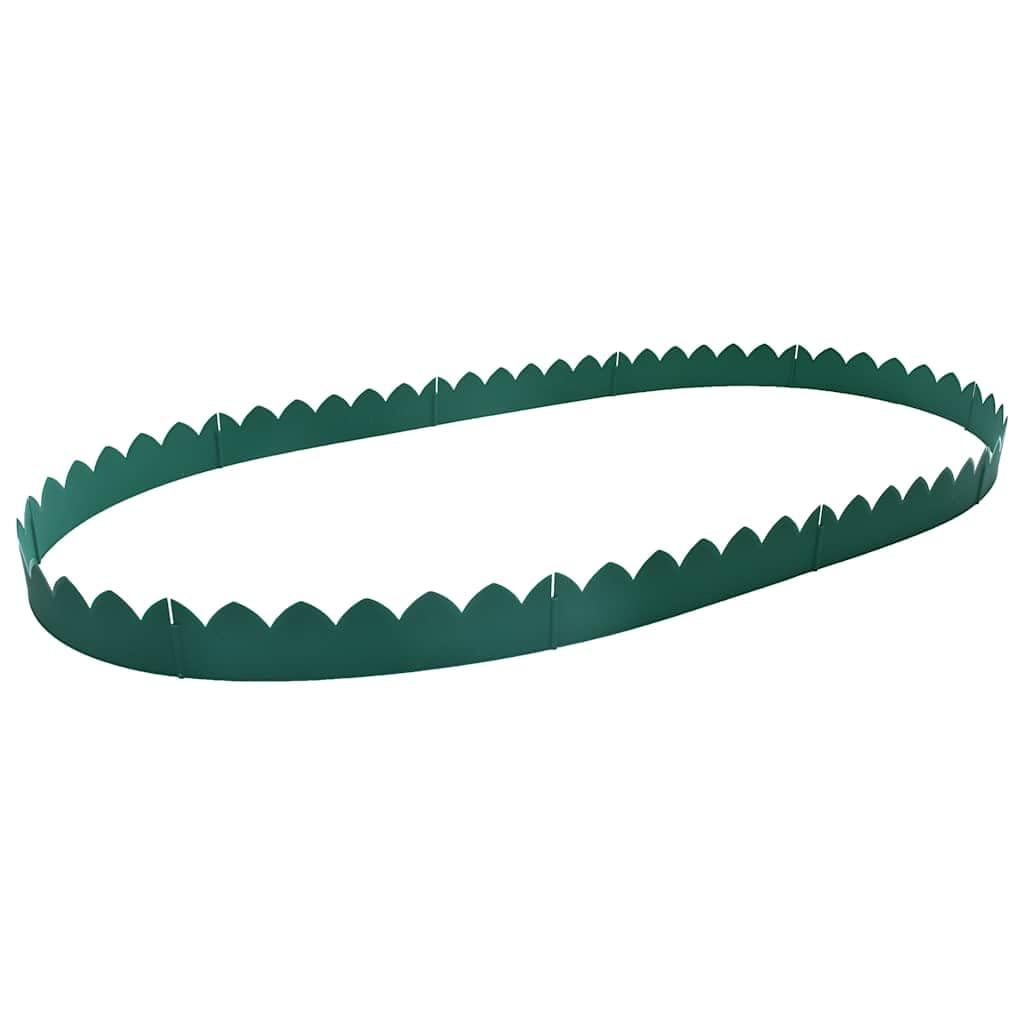 Krawędzie trawnika, 10 sztuk, zielone, 65 x 15 cm, z polipropylenu, system wtykowy, elastyczny system wtykowy do obramowania grządek i trawników, z materiału odpornego na warunki
