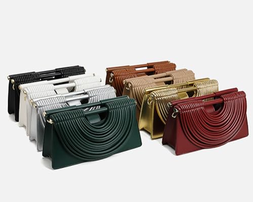 Womens Elegant Vegan Leather Clutch Purse Small Woven Crossbody Shoulder Bag Evening Top Handle Handbag Satchel 20252