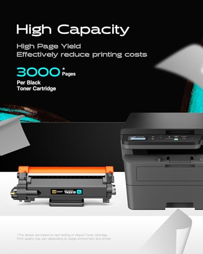 iNKPAD 【Alta Capacità】 TN2510XL Cartucce di Toner Compatibili per Brother TN-2510 per HL-L2400DW HL-L2445DW DCP-L2620DW DCP-L2665DW MFC-L2835DW MFC-L2800DW MFC-L2860DW (2 NERO,3000 pagine per toner)