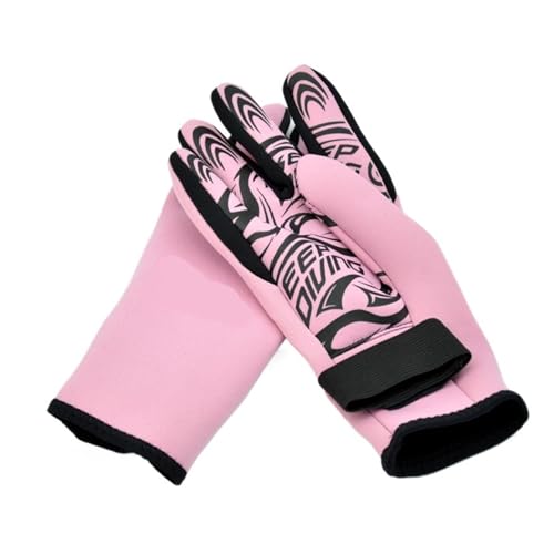 SDSKZOZP Guantes de Buceo Profesionales Neopreno 2 mm con Ajuste cómodo, cálidos y Antideslizantes, Equipo Snorkel, Traje(Pink,L)
