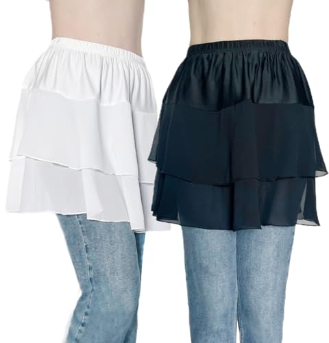 Image of Vanrose Jan Womens Lace Shirt Extender See Through Lace Underskirts Layering Half Slip Clothing Accessories