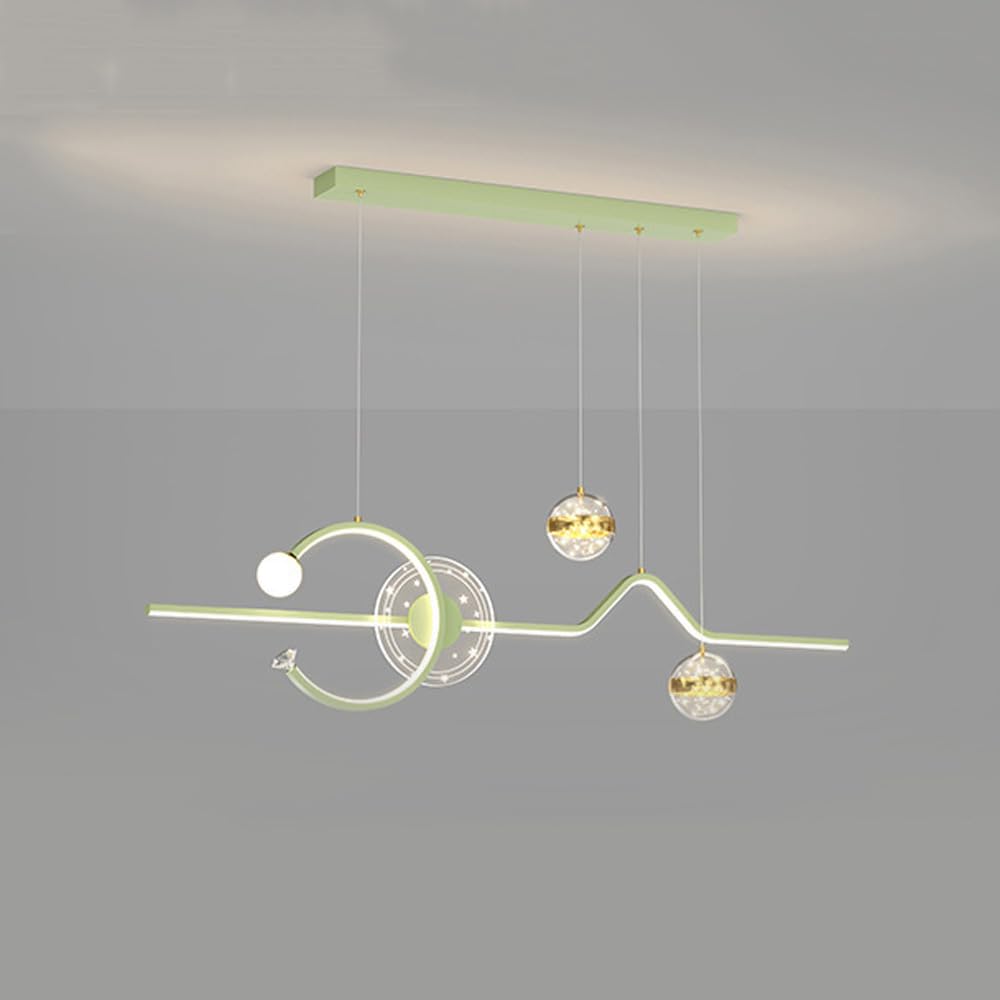 Lustre LED moderne variable à éclairage linéaire ondulé 6000K