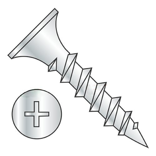 #6 x 1 Coarse Drywall Screws/Phillips/Bugle Head/Steel/Zinc (Carton: 10,000 pcs)