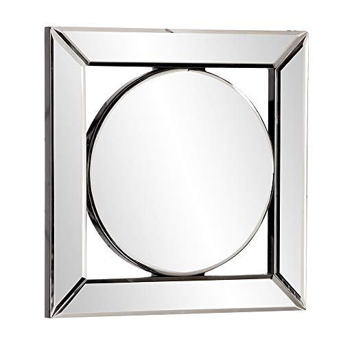 Howard Elliott Lula Square Hanging Accent Mirrored Frame Wall Mirror, Unique Design Elegant Home Décor Accessories, 12 X 12 Inch #TOP24