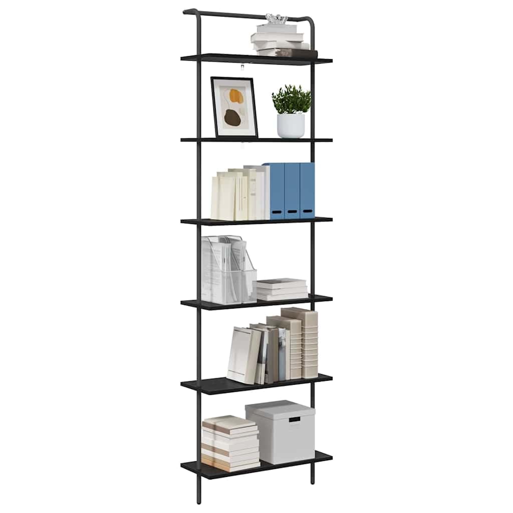 Rangement stylé étagère chêne noir pour optimiser les petits espaces du salon