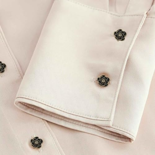 Image of Pack of 6 Resin Rose Flower Buttons Diameter 20 L Shank Button for Sewing On Blazer Jacket and Art and Craft| Beautiful Black Rose with Silver Edges and Rhinestone in Centre