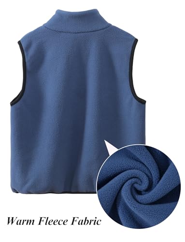 Happy Cherry Boys Girls Winter Warm Polar Fleece Vest Lightweight Stand Collar Gilet Full Zip Up Sleeveless Jacket 3-12Y4