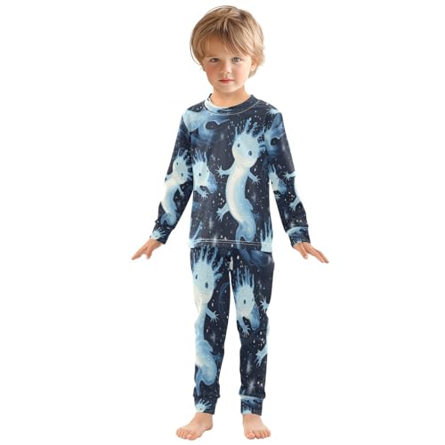 Pajama Sets Long Sleeve Axolotl in Space Soft Comfy Sleepwear 2 Piece PJS 3-8T2