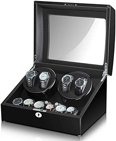 Watch Winder Automatic 4+6 Watch Winder Display Box Large Capacity Quiet Motor 5 Rotation Mode Setting Storage Case Organizer Gift image 4
