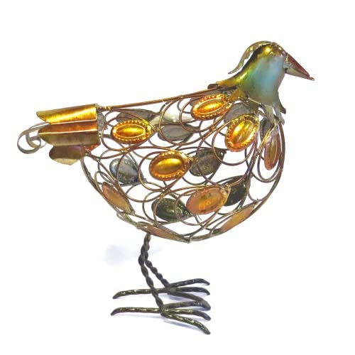 Metall Hahn Vogel Deko Standfigur Garten 30 x 30 cm Bunt Cover