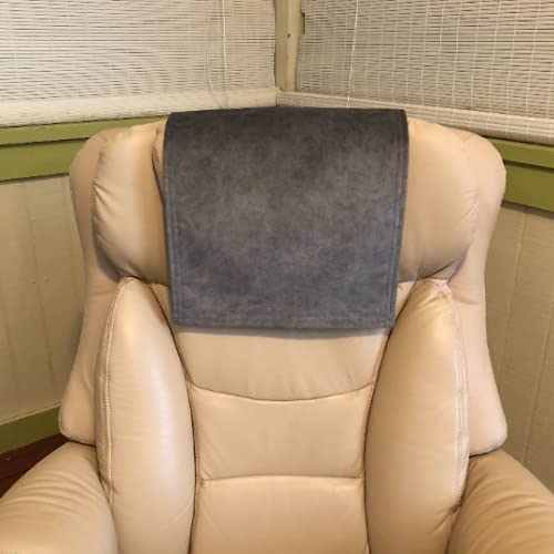 Recliner Chair Headrest Cover For Furniture Decor, Protector, Accessory Pad, Soft Graphite Gray As Gift For Mom, Gift For Dad #TOP3