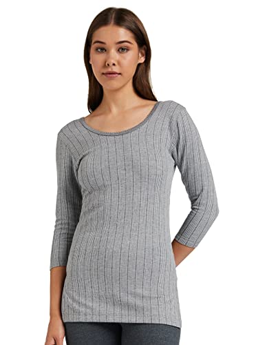 Image of Dixcy Scott Slimz Women's 3 /4th Sleeves Thermal Top |Body Warmer Heat Trap Technology|Enhanced Flexibility|Layering ​Compatibility| Sweat Absorption |Deep Neck Ideal for Layering