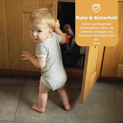 Furniware 2 Stück Schrankscharniere, Öffnungswinkel 110° mit Hydraulisch Feder Perfekte Softclose Küchenschrank Scharniere, Topf-Bohrabstand 45mm, für Küchenschrank, Schranktür, Kleiderschrank