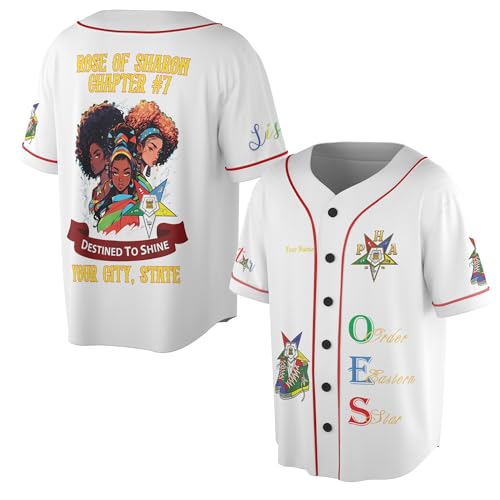 Custom Chapter Name OES Order of The Eastern Sister Destined to Shine Freemasonry 3D Baseball Jersey S-5XL miniatura 1