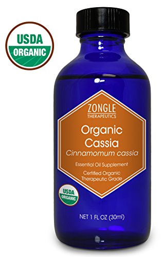Zongle USDA Certified Organic Cassia Oil, China, Safe to Ingest, Cinnamomum Cassia, 1 OZ