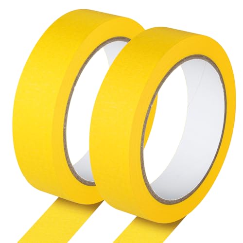 G GEYYANG 2 Pack Yellow Painters Tape - Yellow Masking