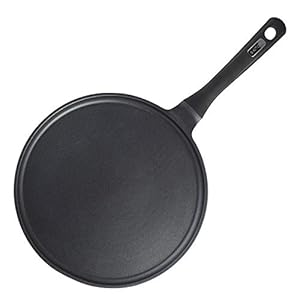 S·KITCHN Crepe Pan Nonstick Dosa Pan, Tawa Pan for Roti Indian, Non-Stick Pancake Griddle Compatible with Induction Cooktop, Comal for Tortillas, Griddle Pan for Stove Top – 11IN