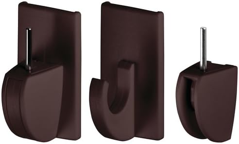 tesa Powerstrips Curtain Hooks - Self-Adhesive Curtain Hooks - Removable and Reusable - Up to 1 kg Load - 1 x 4 Pieces - Brown