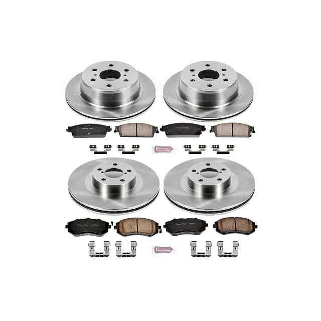 Image of PowerStop Front and Rear Brake Kit for Subaru Baja 2003-06 |Legacy 2002-04 |Outback 2002-04 - Z17 Ceramic Brake Pads & Disc Rotors Replacement, KOE2751