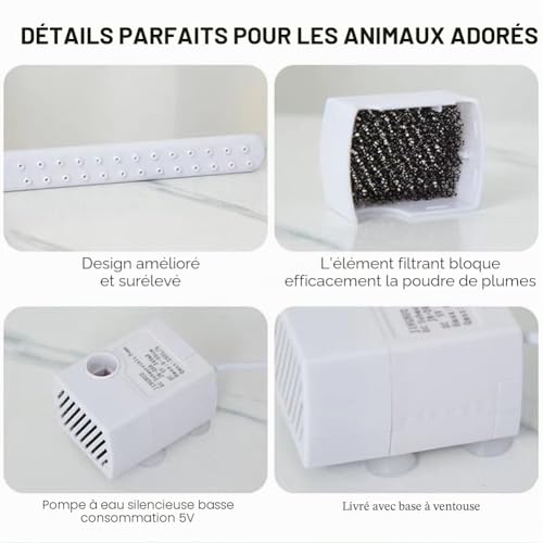 Hyunlai Baignoire automatique pour oiseaux montée sur cage avec circulation de l'eau – Douche autonettoyante pour perruches, calopsittes et petites perruches – Installation sans outil – vue 7