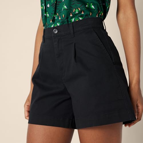 Amazon Essentials Women's High-Rise Relaxed-Fit A-line Elastic Back Shorts, Black, 16 - image 3