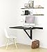 Fasthomegoods WALLNITURE Drop Leaf Dining Table Wall Mounted Workstation Solid Pine Wood Black Large 36x30 Inches