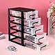 SAFIGLE Transparenter Schubladen 5-Stufiger Aufbewahrungsschrank Schwarz-Transparent FüR Schmuck Kosmetik Und BüRobedarf Schubladenbox Schubladen Organizer Mit