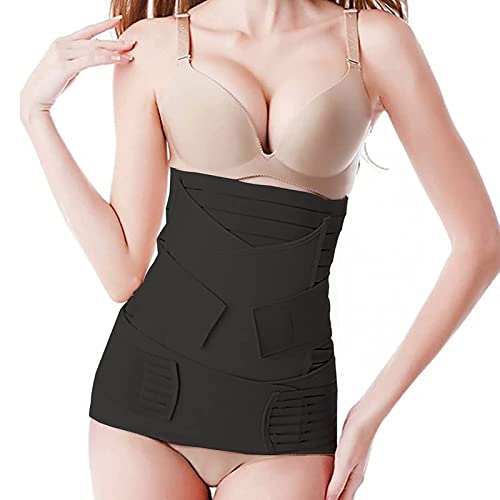 Banda De Vientre Postparto 3 En 1 Para Recuperación De Vientre Posparto Para La Cintura, Cinturón De Pelvis, Faja Posparto, Faja Moldeadora Posnatal, Para Mujer, Moldeadora Corporal,Negro,2XL