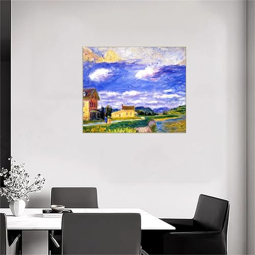 Tableau Landscape de William Glackens 72x60cm avec Cadre Argenté - 2
