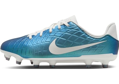 Nike Jr Legend 10 Academy Fg/MG 30, Soccer Shoe, Dk Atomic Teal/Sail, 32 EU
