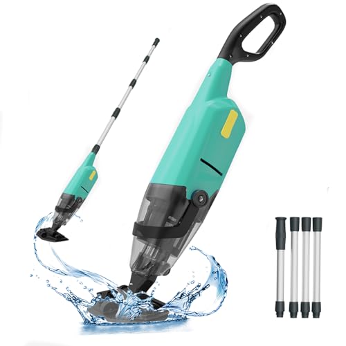 Cordless Pool Vacuum Cleaner for Above Ground Pool & In Ground Rechargeable Pool Vacuum Cleaner - 90 Mins Runtime, Spa Vacuum for Hot Tub- Fast 3H Charge (Green)