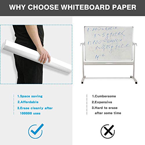 White Board Stickers,39"X18" Magnetic Adhesive Dry Erase Wallpaper With 2 Markers And Magnetic Eraser, White Board Paper For Wall,Thicken Whiteboard Sticky Paper ,No Ghost #TOP4