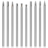 10Pcs Long Carbide Burr Set 1/4' Shank HOMEIDOL 1/4' Head Die Grinder Bits 6'(150mm) 2 Types Long Rotary Files, Tungsten Carbide Burr Set for Metal Stone Wood Carving Engraving Deburring Tight Area