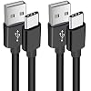 2Pack 6ft USB C Charging Cable Cord for GoPro Hero 13 12 11,Hero 10,Hero 9 Hero 8 Black MAX Hero 7 Black Silver White,Hero 6,Hero 5,2018,Session,Type C Charger Cord Data File Transfer Sync Power Wire