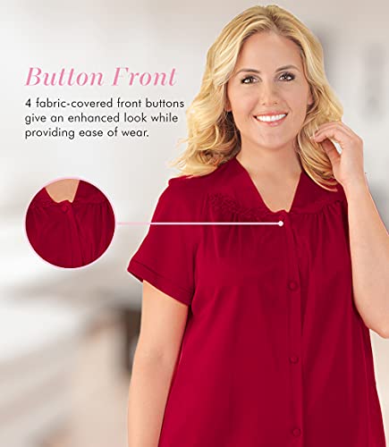 Image of Exquisite Form 90107 Women's Nylon Tricot Short Sleeve Matching Pajama Set