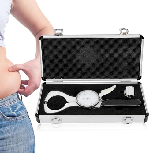 Skinfold Body Fat Caliper Measuring Tool,Body Fat Caliper Tester for Monitoring Fitness