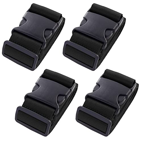 Image of 4pcs 74″x2″Luggage Straps for Suitcases,Adjustable Suitcase Straps and Heavy Duty Strap Buckle Packing Straps Travel Accessories,Black