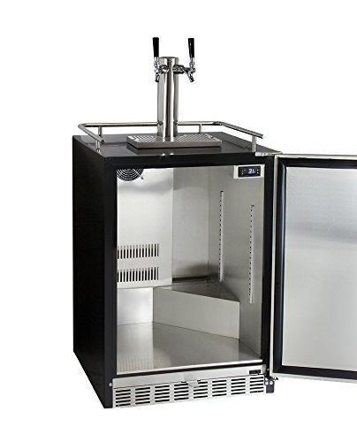 Kegco Kegerator 24" Wide Dual Tap Black/Stainless Steel Undercounter Beer Dispenser Hk38Bsu-2 #TOP1