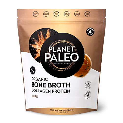Bone Broth Powder (450g, 50 Servings) | Pure, Unflavoured | Organic, Grass Fed, High Protein, Versatile & Nutrient-Dense - Gut Health, Hair, Skin and Nails