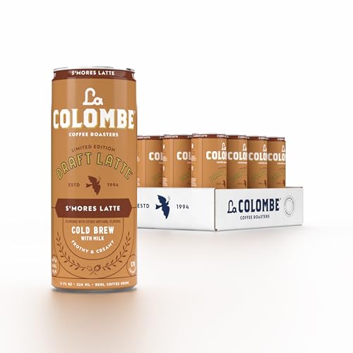 La Colombe Coffee, S'mores Latte, Cold Brew Draft Latte, 11 fl oz Cans (Pack of 12)