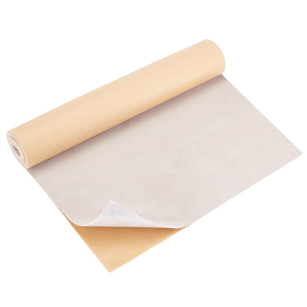 BENECREAT 3m巻 貼りビロード生地 アンティークホワイト 粘着ベルベット生地 幅40cm 厚さ0.06cm ベロア 粘着ベルベット植毛ライナー 工芸品作り ジュエリーボックス装飾 ギフトバッグ素材